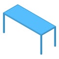 Long office table icon, isometric style