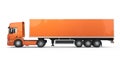 Long orange lorry