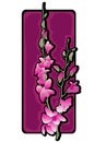 Long orchids clip art purple