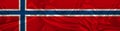 Long panorama of the national flag of the state of Norway on beautiful silk, the concept of tourism, emigration, economy, politics