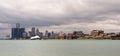 Long Panoramic Detroit Michigan River Downtown City Skyline