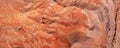 Long panoramic view of the majestic red canyon terrain, stretching far into the distance Royalty Free Stock Photo