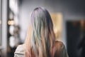 Long pastel colored hair. Generative AI