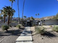 Long pathway to Mid-Century Modern Home in Palm Springs, California Royalty Free Stock Photo