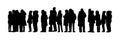 Long people queue silhouette set 1 Royalty Free Stock Photo