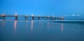 Long pier during twilight