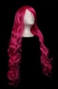 Long Pink Comic Style Wig on Mannequin