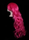 Long Pink Comic Style Wig on Mannequin