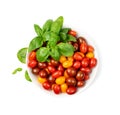 Long Plum Tomato Group Isolated, Fresh Small Cherry Tomatoes