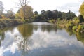 Long Pond With Reflection, Forde Abbey, Somerset, UK Royalty Free Stock Photo