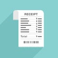 Long Printed Receipt with Itemized Pricing and Barcode in Perspective Royalty Free Stock Photo