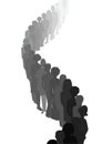 Long queue. People silhouettes Royalty Free Stock Photo