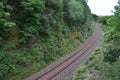 long railroad curve in the Eifel near Monreal Royalty Free Stock Photo