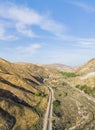 Long Railroad Track in Desert Royalty Free Stock Photo