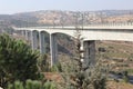 The railway bridge over the cedar valley near jerusalem in israel Royalty Free Stock Photo