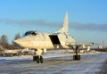 Long-range bombers Tu-22M `Backfire` at the air base