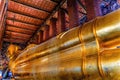 Long Reclining Buddha Front Wat Pho Bangkok Thailand