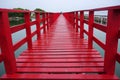 Long Red Bridge Samut Sakhon in bays Thailand