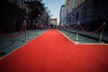 Long Red Carpet - is traditionally used to mark the route taken by heads of state on ceremonial and formal occasions Royalty Free Stock Photo