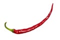 Long red hot chili pepper on white isolated Royalty Free Stock Photo