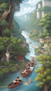 This is a painting accompanying an ancient Chinese poem on the Dragon Boat Festival Royalty Free Stock Photo