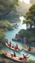 This is a painting accompanying an ancient Chinese poem on the Dragon Boat Festival Royalty Free Stock Photo