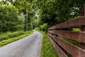 Long road as mountain trail in forest in Walbrzych Mountains Royalty Free Stock Photo