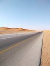 Long road on desert Royalty Free Stock Photo