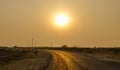 Long road on Thar desert Royalty Free Stock Photo