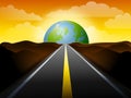 Long Road To Earth Sunset Royalty Free Stock Photo