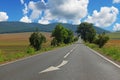Long road to mountains in Tulcea county, Dobrogea mountains