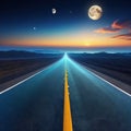 long road to planet Earth floating Royalty Free Stock Photo