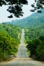 Long road up hill mountain view Royalty Free Stock Photo