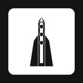 Long rocket icon, simple style Royalty Free Stock Photo