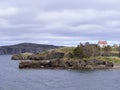 Long rocky peninsulas jutting out along the coastline