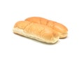 Long Roll bread on white background.