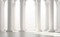 Long row of colonnade columns and arcs. Corridor with arches. Royalty Free Stock Photo