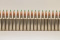 Long Row of Large Caliber Rifle Bullets Royalty Free Stock Photo