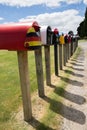 Long row of letterboxes along rural road Royalty Free Stock Photo