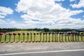 Long row of letterboxes along rural road Royalty Free Stock Photo
