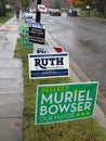 Long Row of Midterm Election Signs in Washington DC Royalty Free Stock Photo