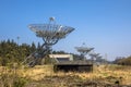 Row of radio telescopes Royalty Free Stock Photo