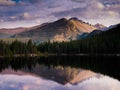 Long\'s Peak, Bear Lake sunset, Rocky Mountain National Park Royalty Free Stock Photo