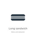 Long sandwich icon vector. Trendy flat long sandwich icon from bistro and restaurant collection isolated on white background.