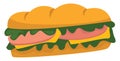 Long sandwich, illustration, vector