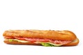 Long sandwich with salami Royalty Free Stock Photo
