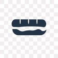 Long sandwich vector icon isolated on transparent background, Lo Royalty Free Stock Photo