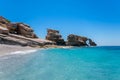 The long sandy beach of Triopetra in south Crete