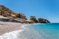 The long sandy beach of Triopetra in south Crete