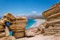 The long sandy beach of Triopetra in south Crete